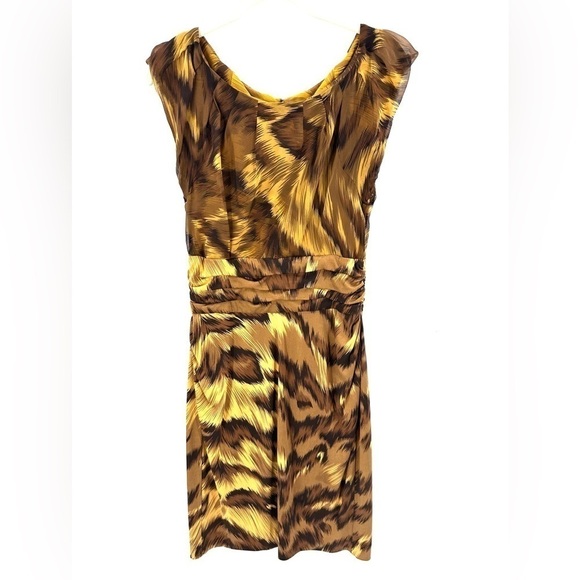 Diane Von Furstenberg Jamila Dress 100% Silk Palace Tiger Animal Print Sz 8 DVF - Picture 1 of 11